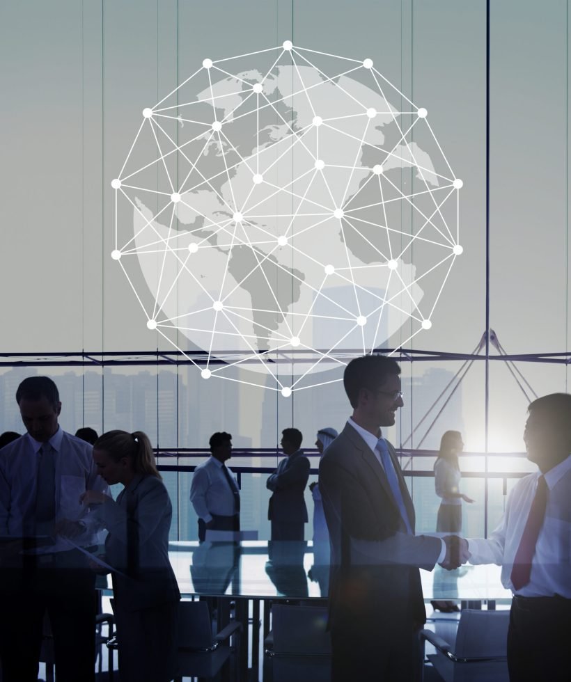 Network graphic overlay banner background